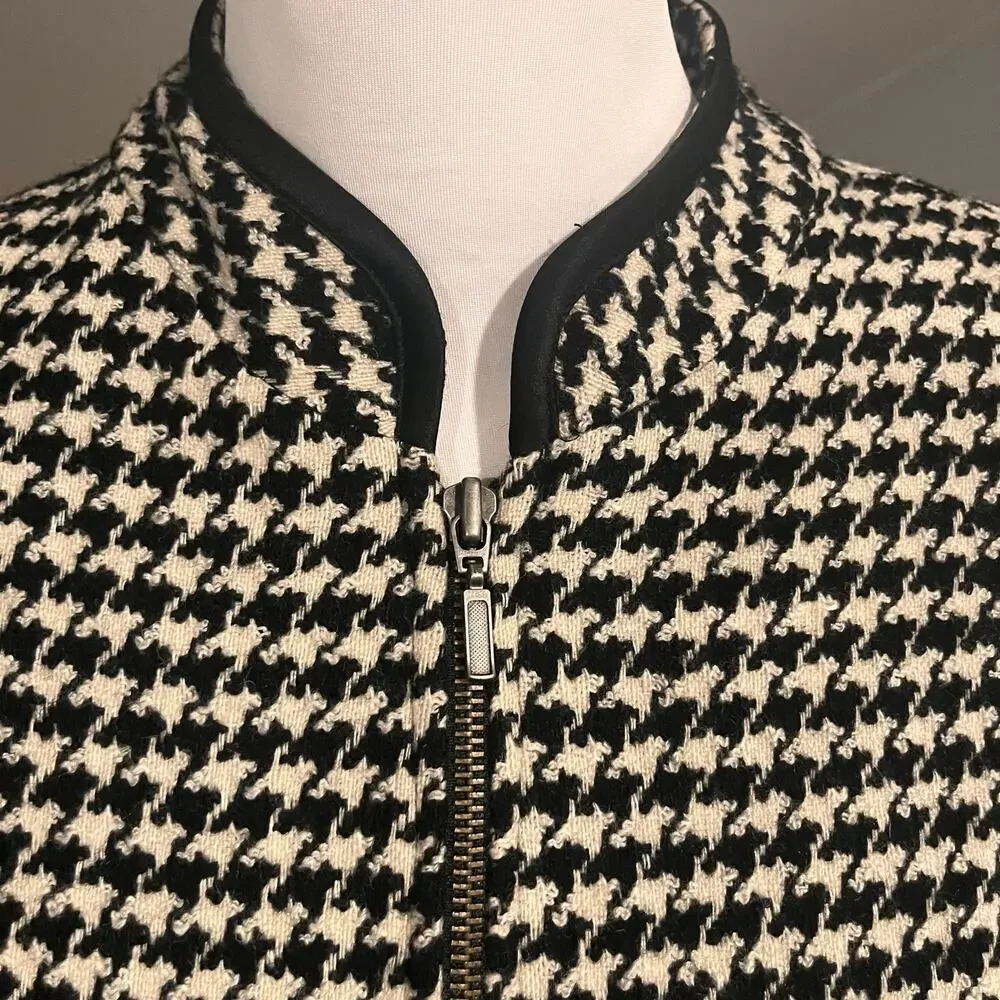 Apostrophe Houndstooth Wool Blend Blazer Jacket 12 Petite